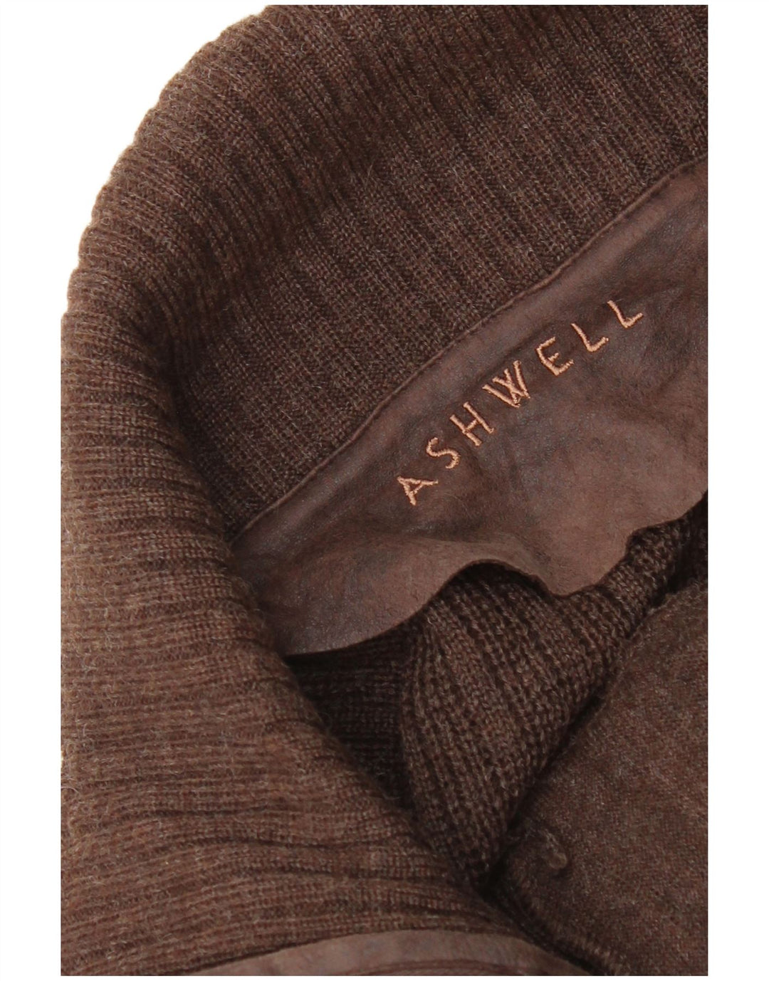 Ashwell Herren-Strickjacke IT 50 Mittelbraune Schurwolle