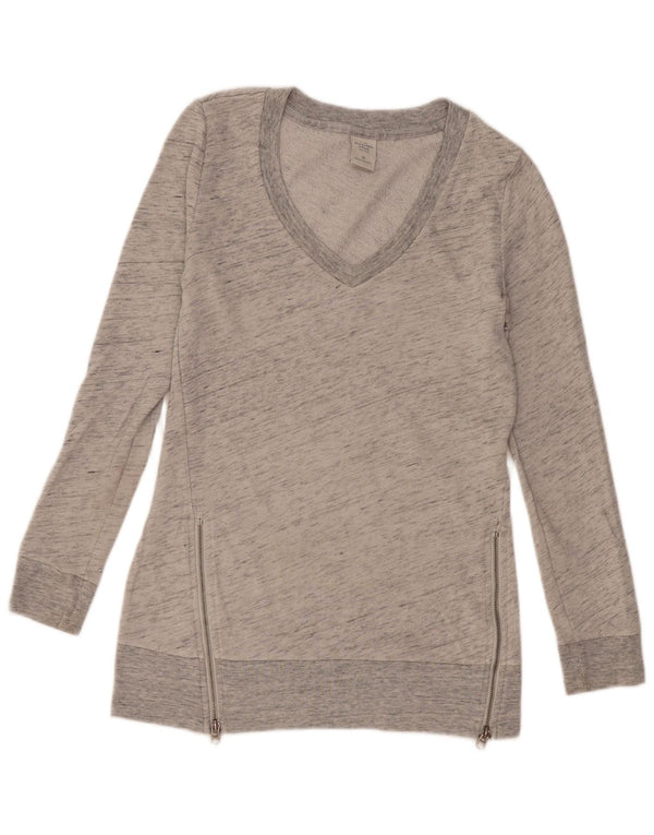 Abercrombie & Fitch Damen Sweatshirt Pullover UK 6 XS Graue Baumwolle