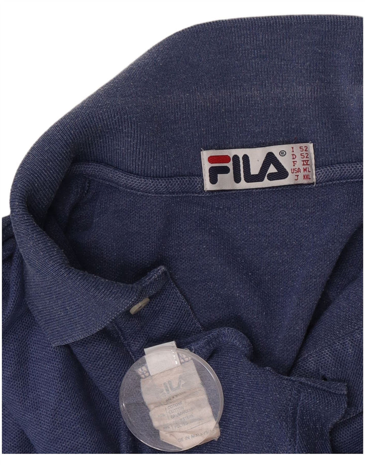 Fila Herren Poloshirt IT 52 Große blaue Baumwolle