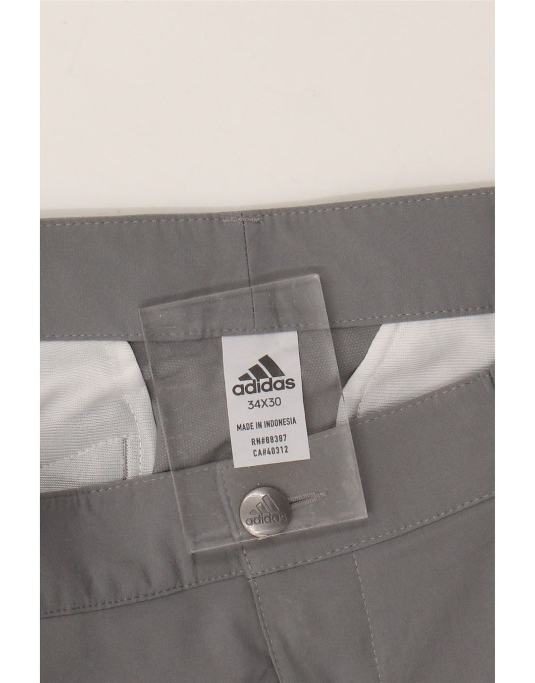 ADIDAS Slim Chino-Hose für Herren, W34, L30, graue Baumwolle