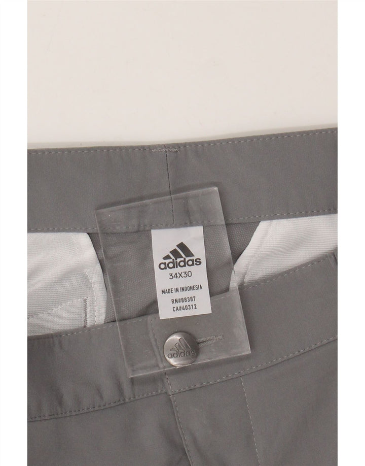 ADIDAS Slim Chino-Hose für Herren, W34, L30, graue Baumwolle