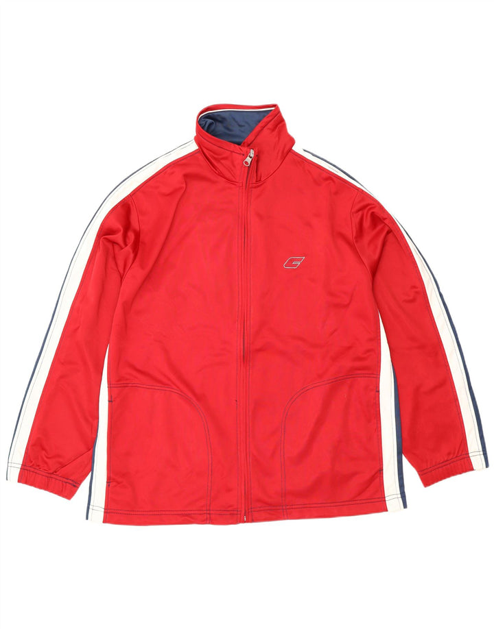 F.LLI Campagnolo Herren-Trainingsanzug-Top-Jacke, mittelrotes Farbblock-Polyester