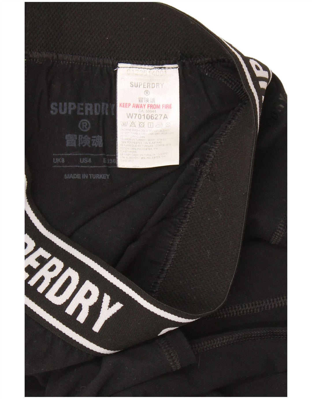 SUPERDRY Grafik-Leggings für Damen, UK 8, Größe S, Schwarz, Baumwolle