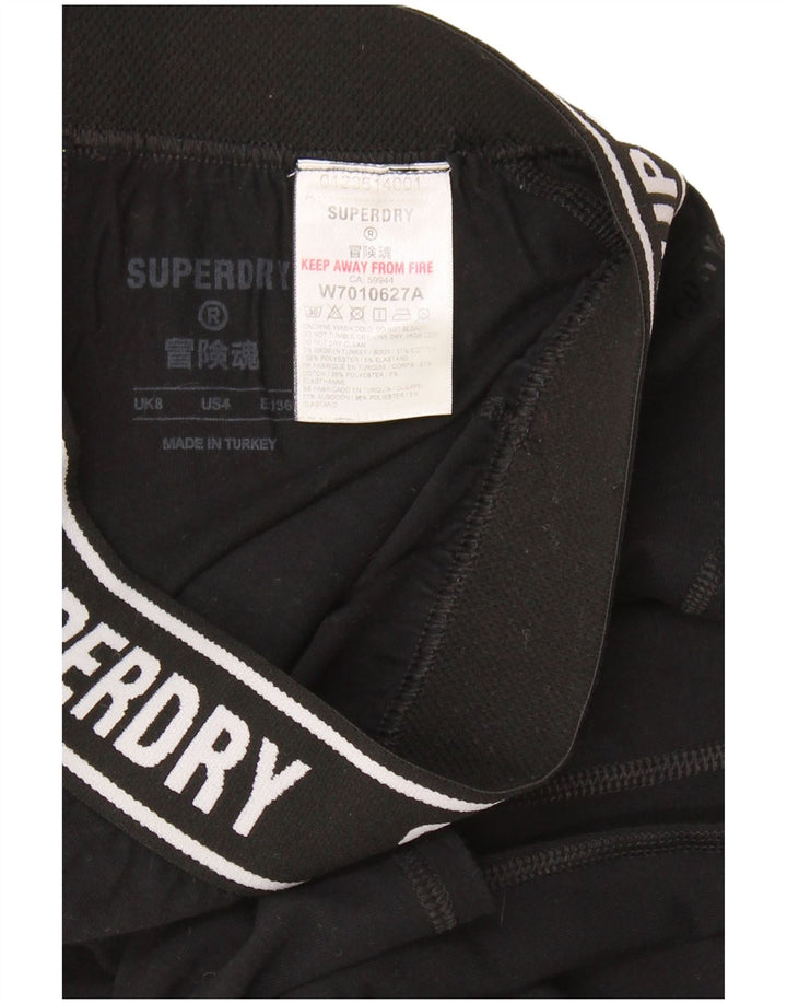 SUPERDRY Grafik-Leggings für Damen, UK 8, Größe S, Schwarz, Baumwolle