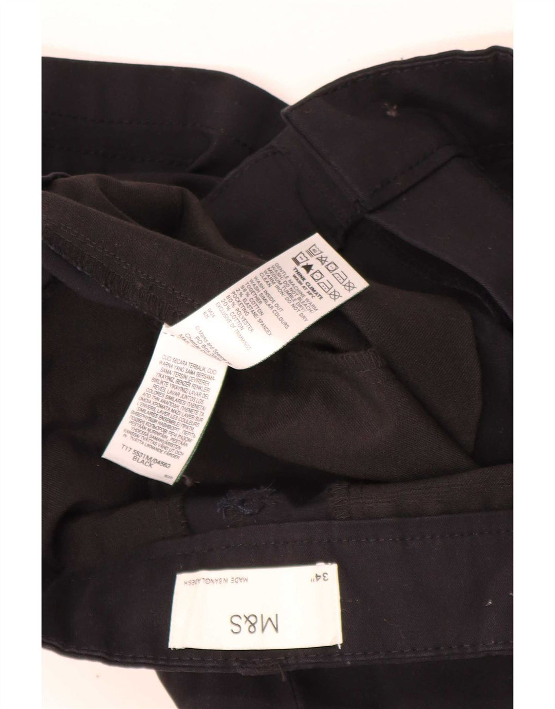 Marks & Spencer Herren Cargoshorts W34 Große schwarze Baumwolle