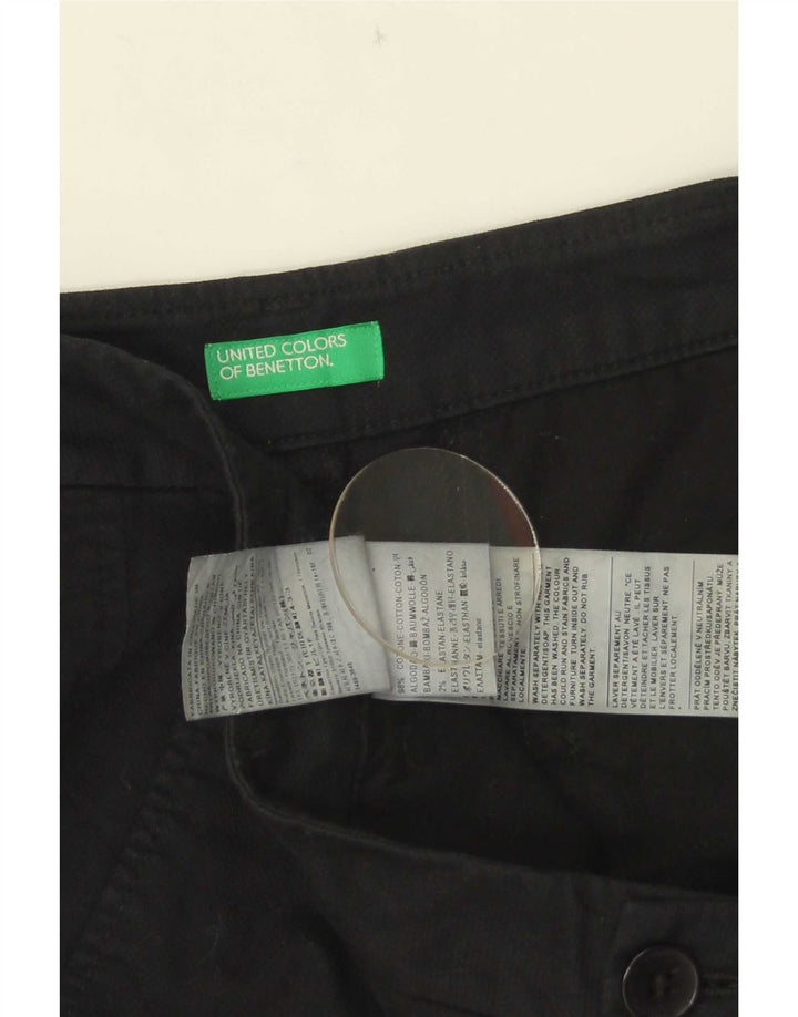 Benetton Damen Chinoshorts UK 12 Medium W32 Schwarz