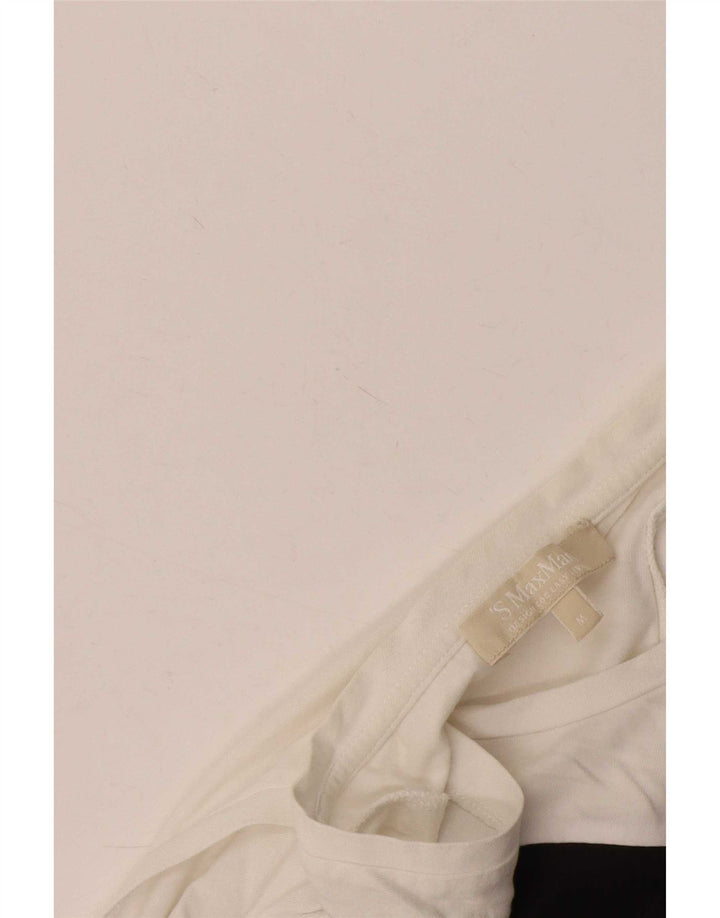 Max Mara Damen-Trägershirt UK 12 Mittelweiß Farbblock