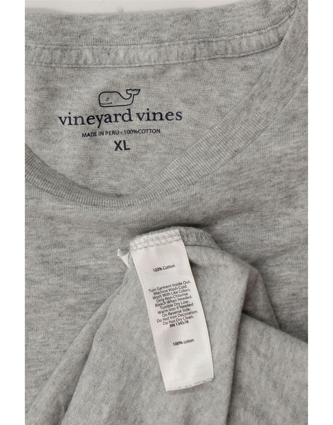 VINEYARD VINES Herren Grafik-Top Langarm XL Grau Baumwolle