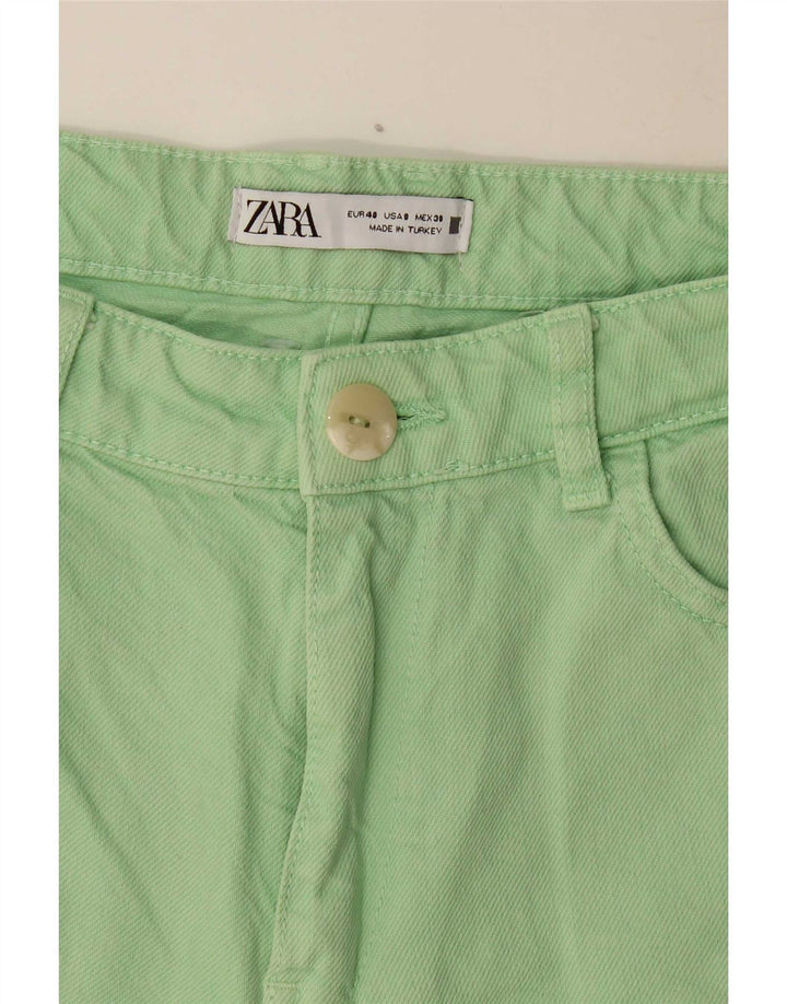 Zara Damen Straight Jeans EU 40 Medium W30 L26 Grüne Baumwolle