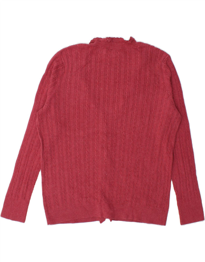 EDDIE BAUER Womens Cardigan Sweater UK 16 Large Red Cotton Vintage Eddie Bauer and Second-Hand Eddie Bauer from Messina Hembry 