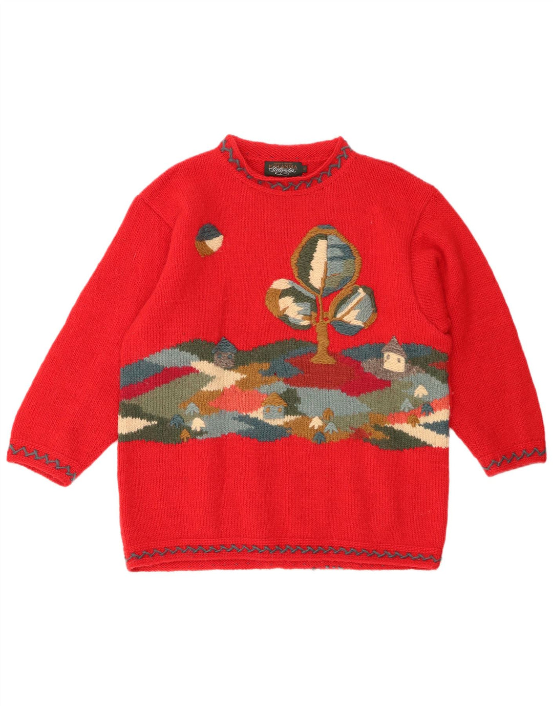 ICELANDIA Damen-Pullover mit Rollkragen, übergroß, Gr. 10, Größe S, Rot