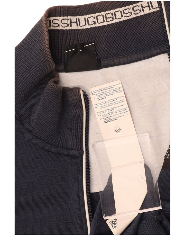 Hugo Boss Herren-Trainingsanzug-Oberteil, große marineblaue Baumwolle