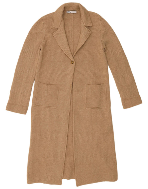 Zara Damen Mantel UK 14 Medium Beige