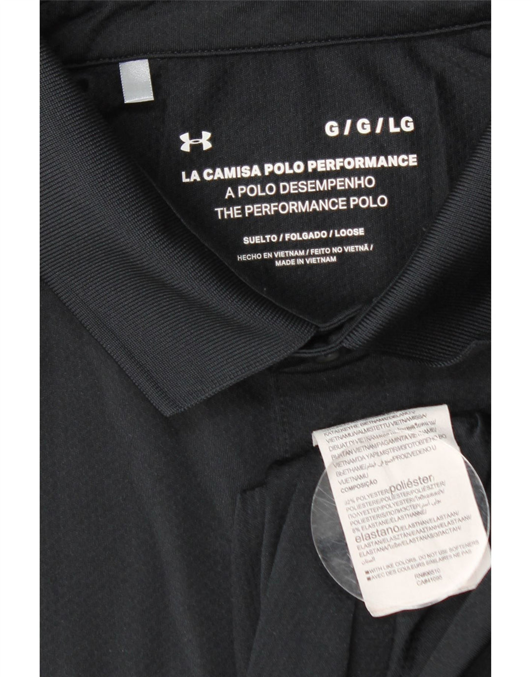 UNDER ARMOUR Herren-Poloshirt, großes schwarzes Polyester