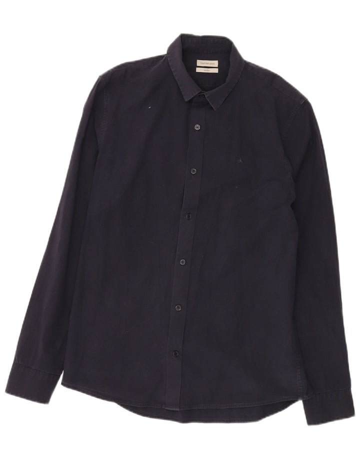 CALVIN KLEIN JEANS Herrenhemd Mittelmarineblaue Baumwolle