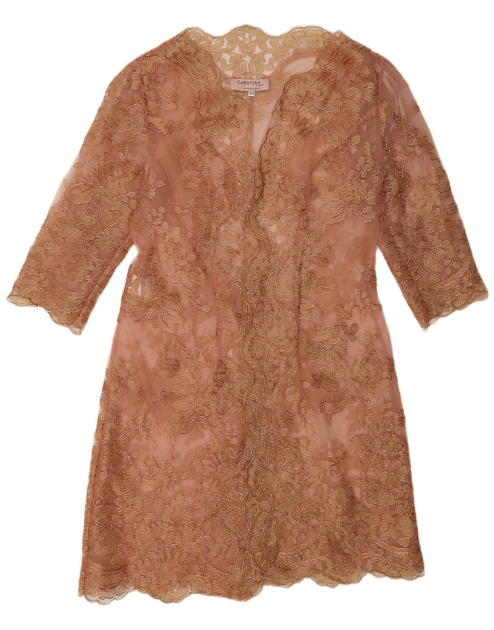 CABOTINE DONNA Womens Long Sleeve A-Line Dress IT 42 Medium Pink Wedding