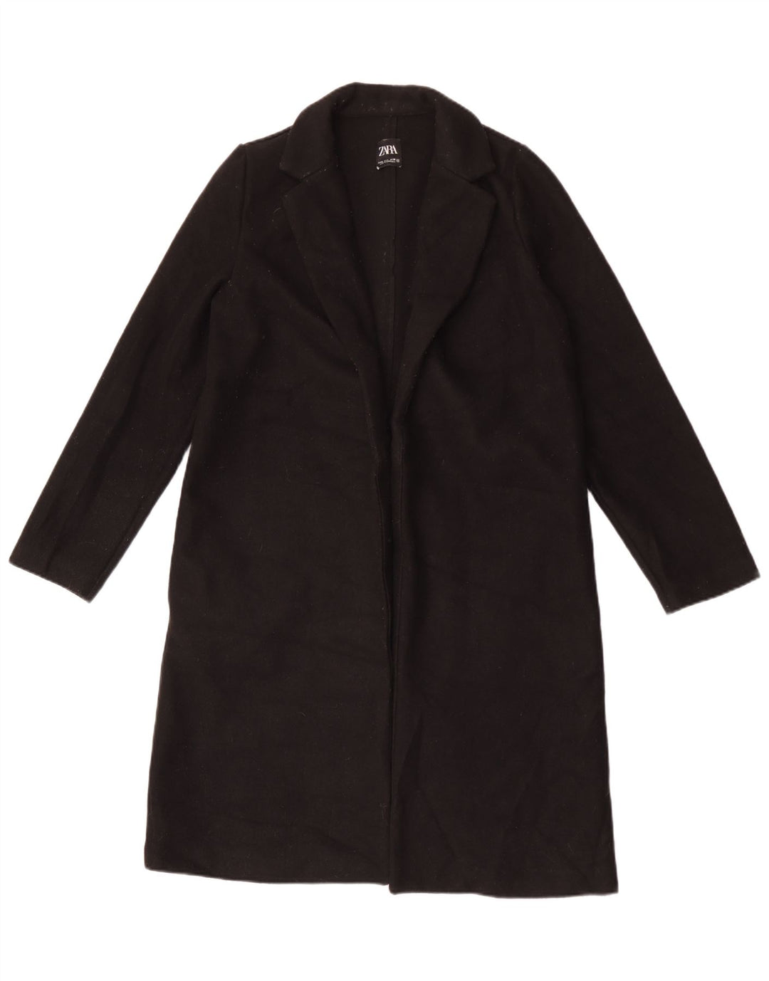 Zara Womens Open Overcoat UK 14 Mittelschwarzes Polyester