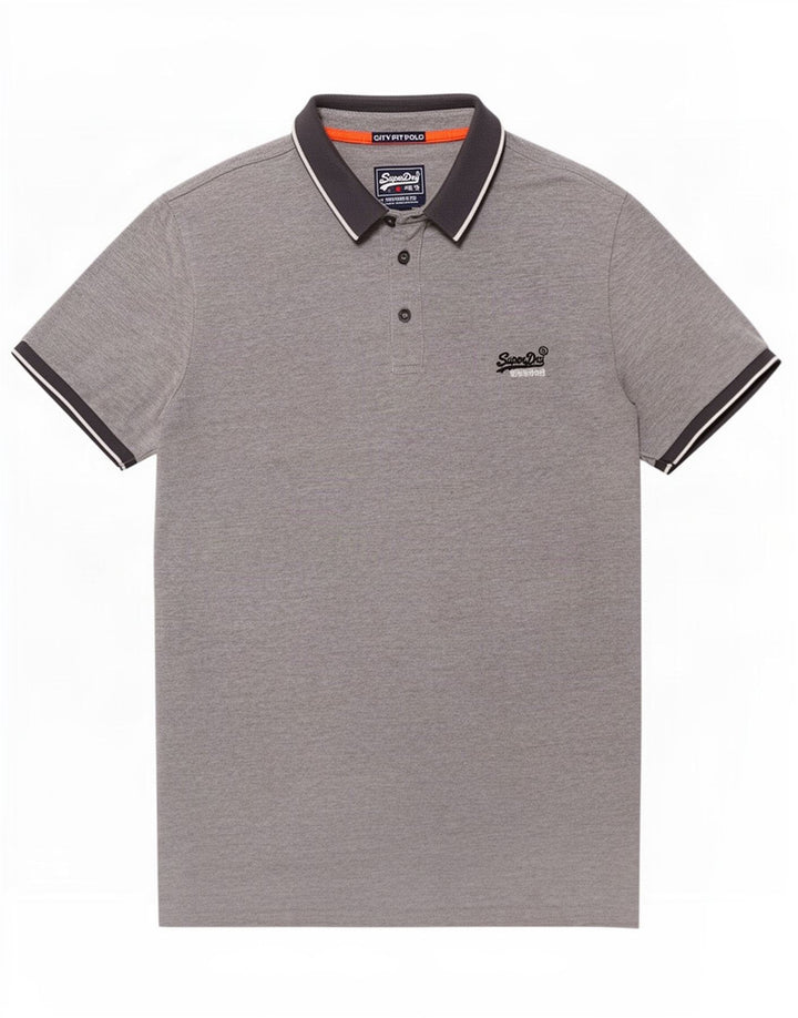Superdry Herren-Poloshirt aus mittelgrauer Baumwolle
