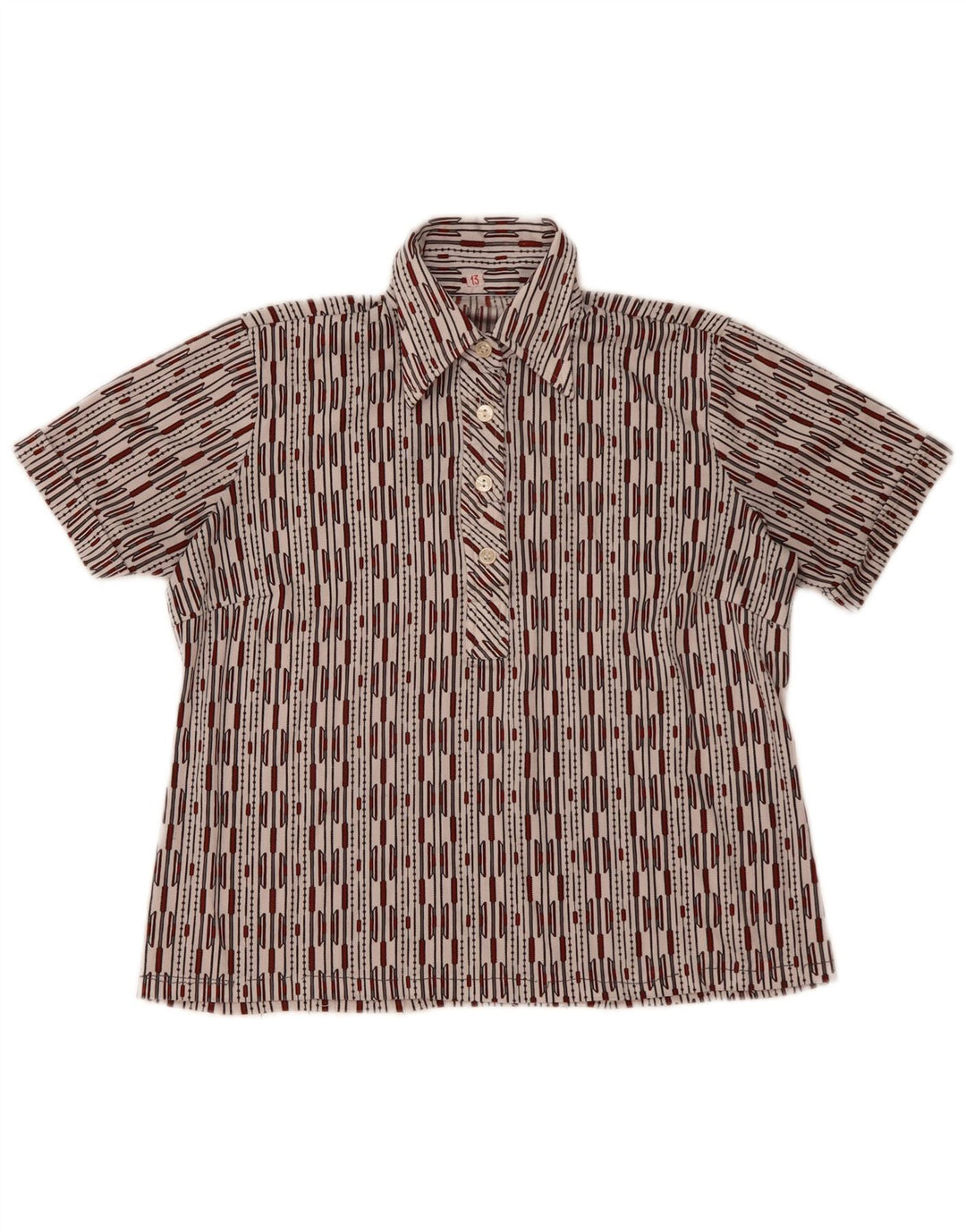 Vintage Damen Kurzarm-Pullovershirt UK 14 Groß weiß gestreift
