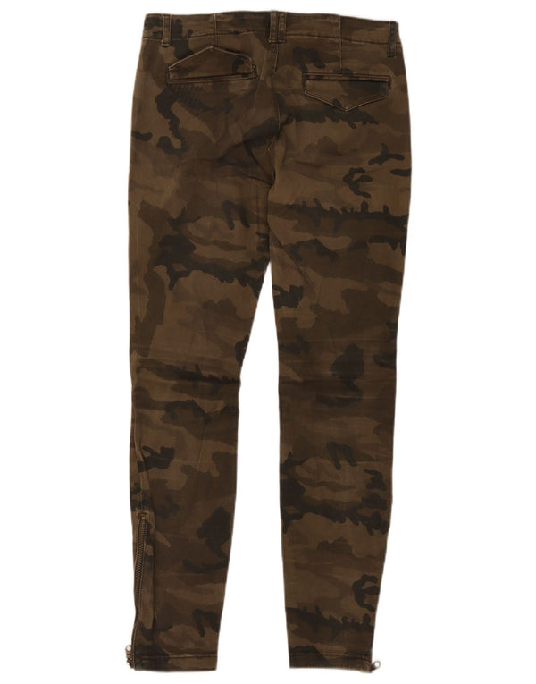 Zara Damen Skinny Chino Hose EU 38 Small W28 L27 Khaki Camouflage