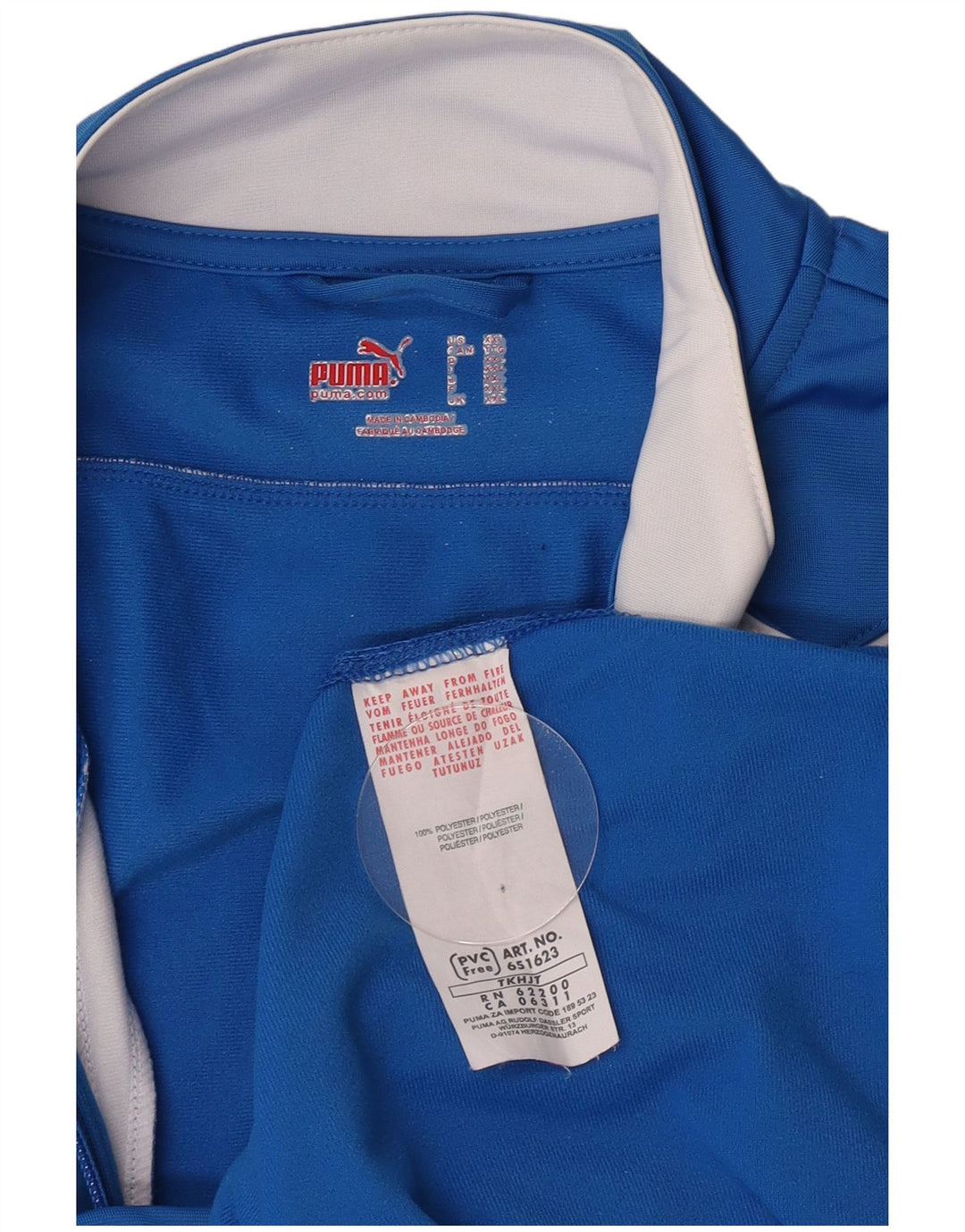 Puma Herren-Trainingsanzugoberteil, Jacke, 2XL, blaues Colourblock-Polyester