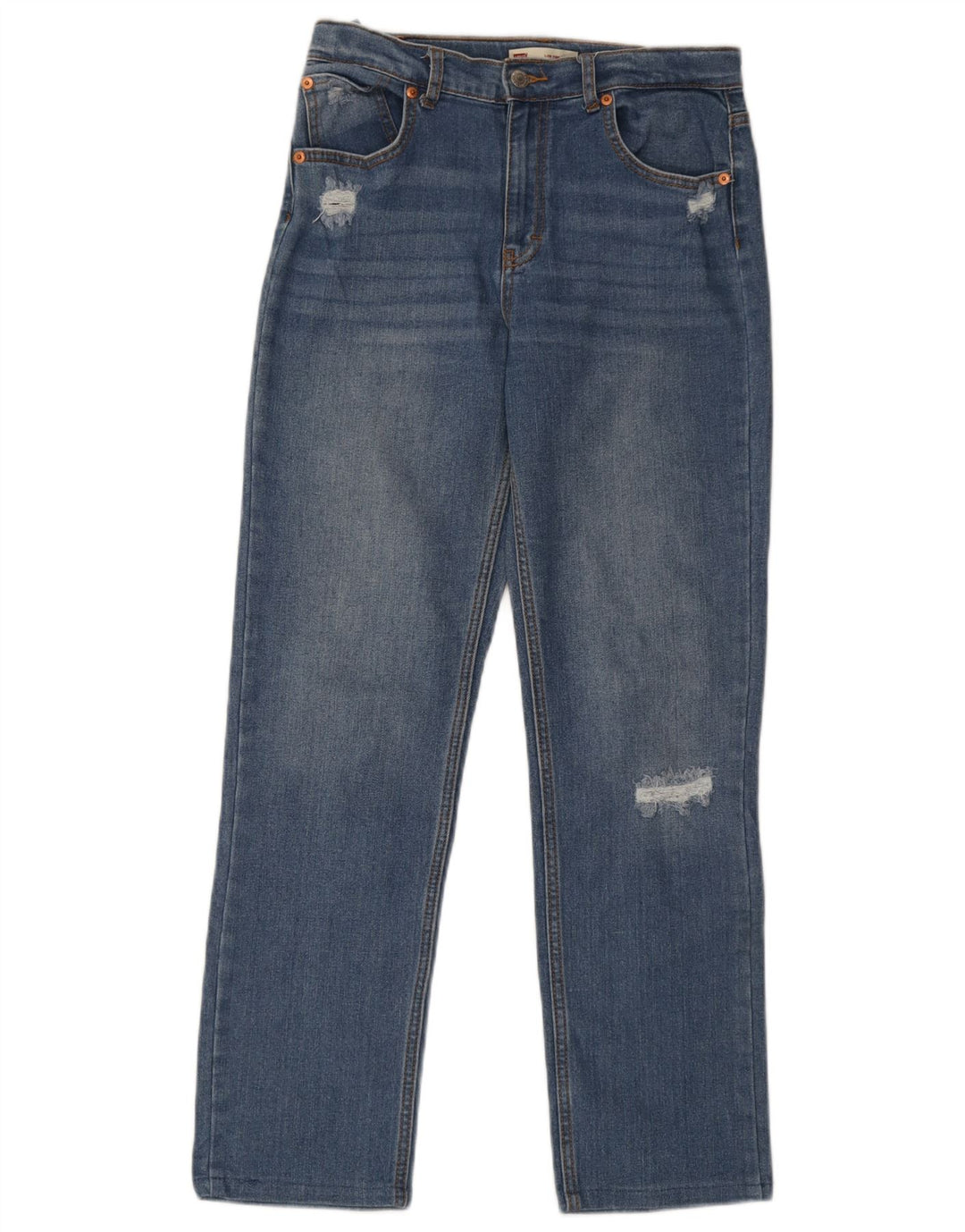 Levi's Damen Low Pro Distressed Straight Jeans W28 L28 Blau
