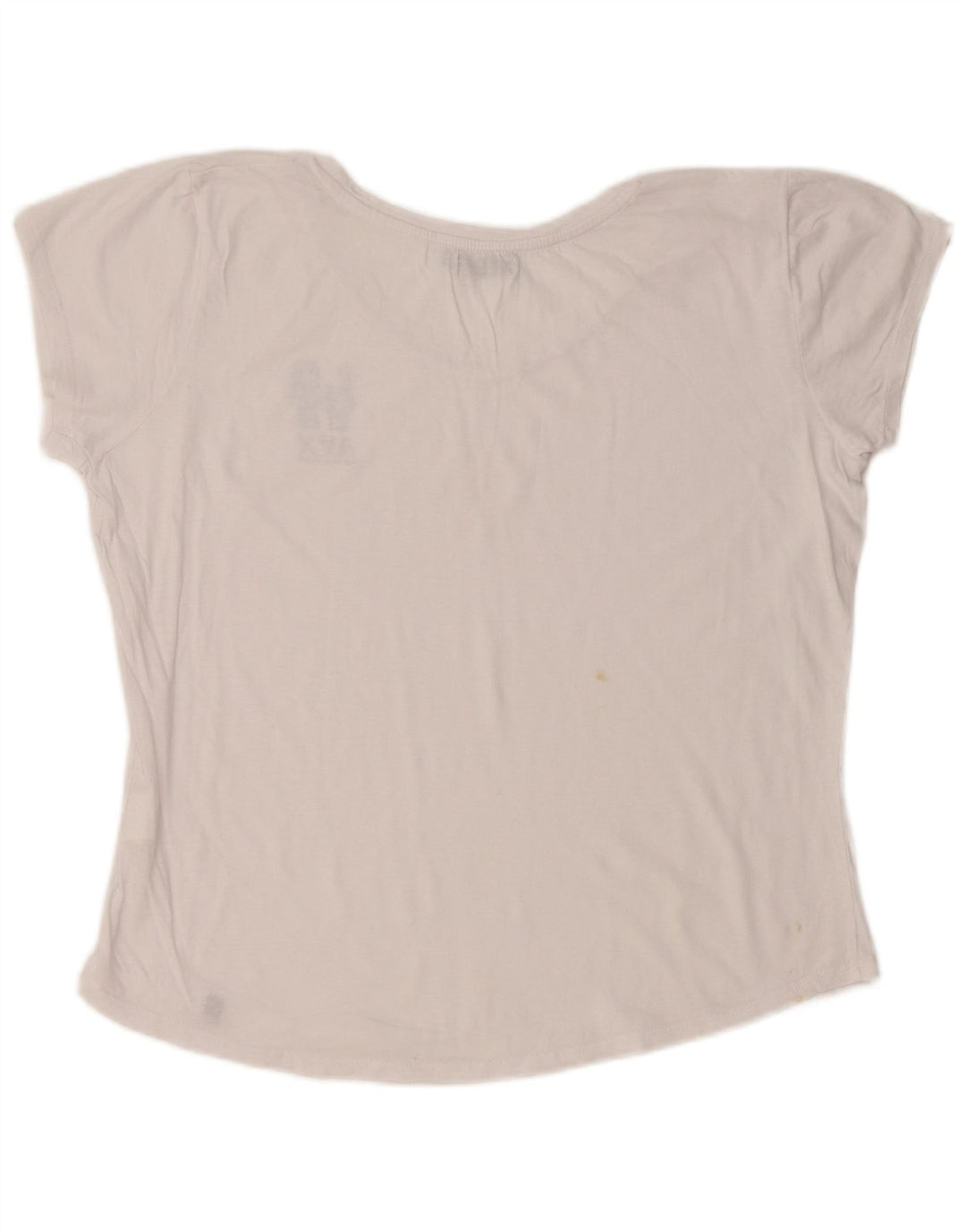 AVIREX Damen Crop Graphic T-Shirt Top UK 22 2XL Weiße Baumwolle