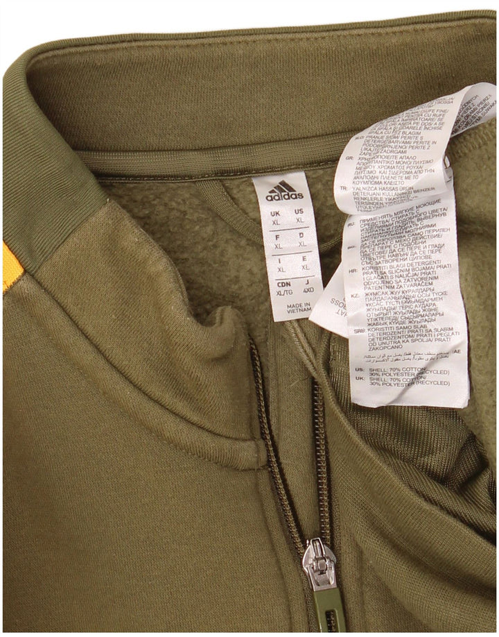 ADIDAS Herren-Trainingsanzug, Oberteil, Jacke, XL, Khaki, Colourblock-Baumwolle