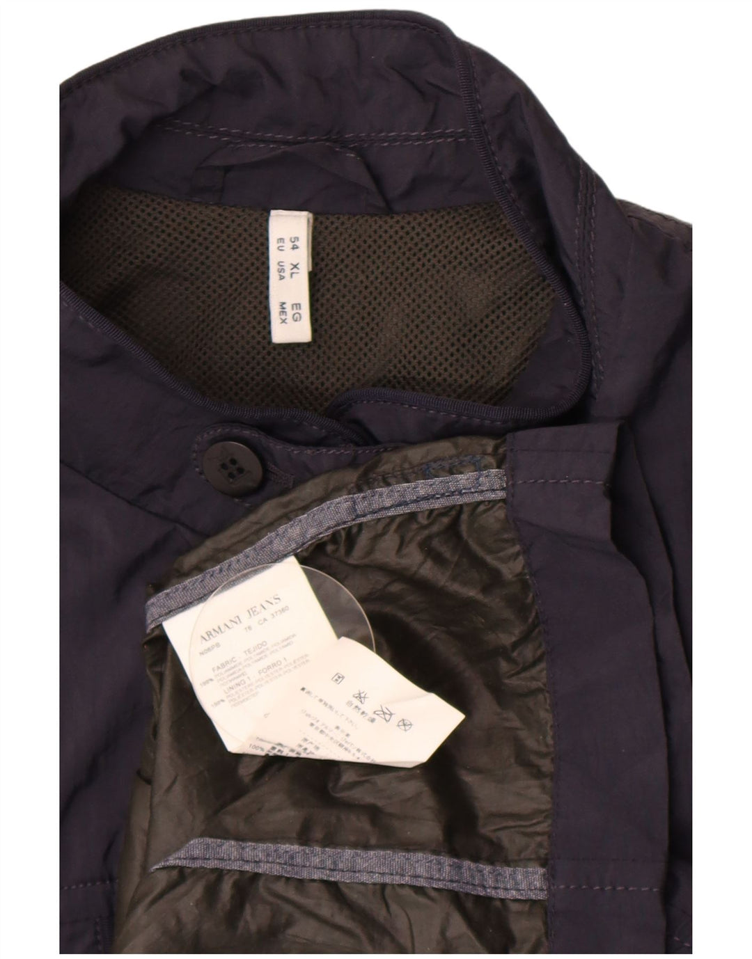 Armani Jeans Herren Utility Jacke UK 42 XL Marineblau Polyamid