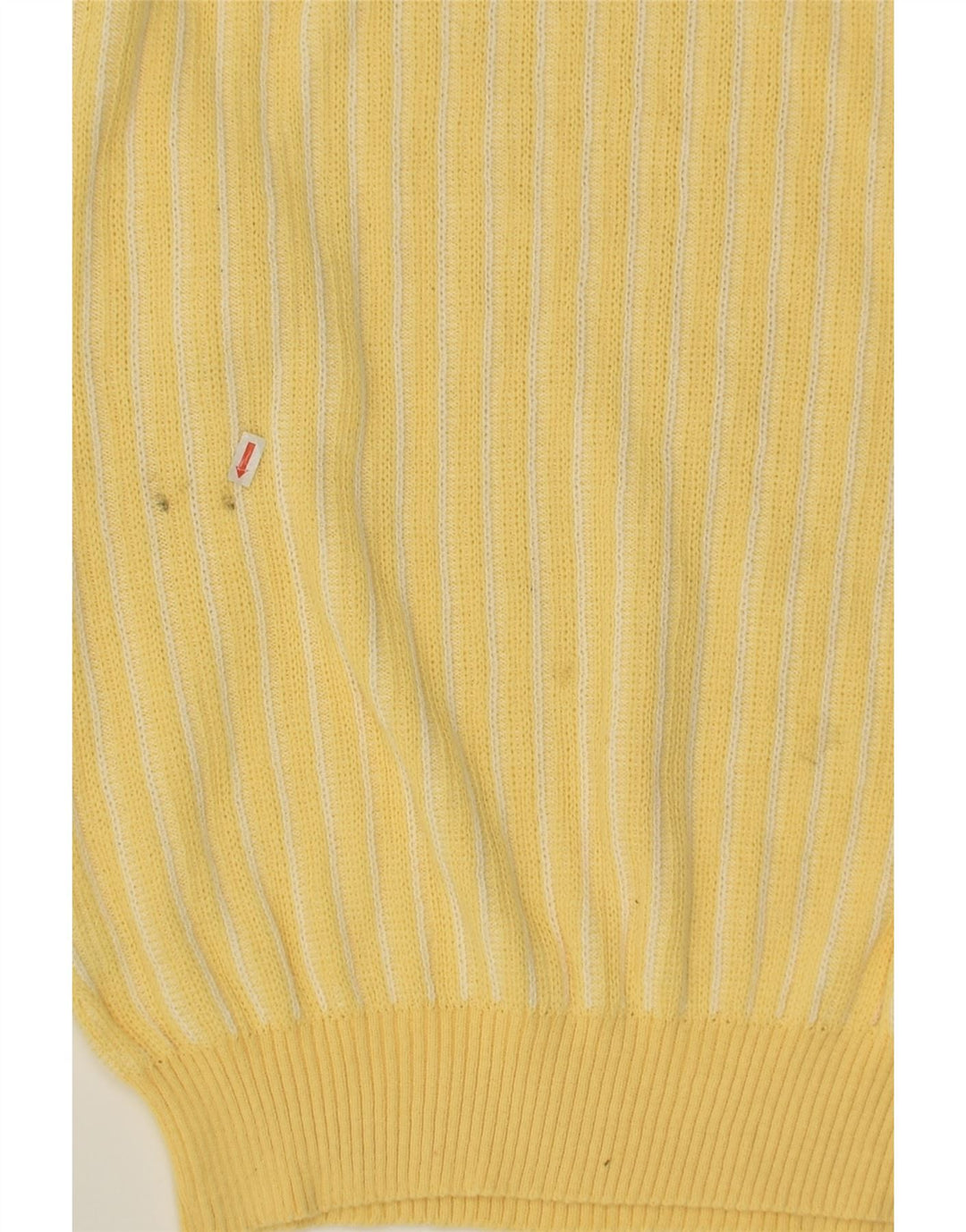 RODES Womens Crew Neck Jumper Sweater UK 16 Large Yellow Striped Cotton | Vintage Rodes | Thrift | Second-Hand Rodes | Used Clothing | Messina Hembry 