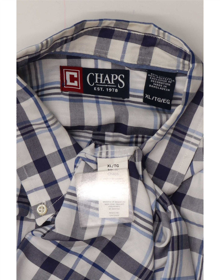 Chaps Herren-Flanellhemd XL, marineblau, kariert, Baumwolle
