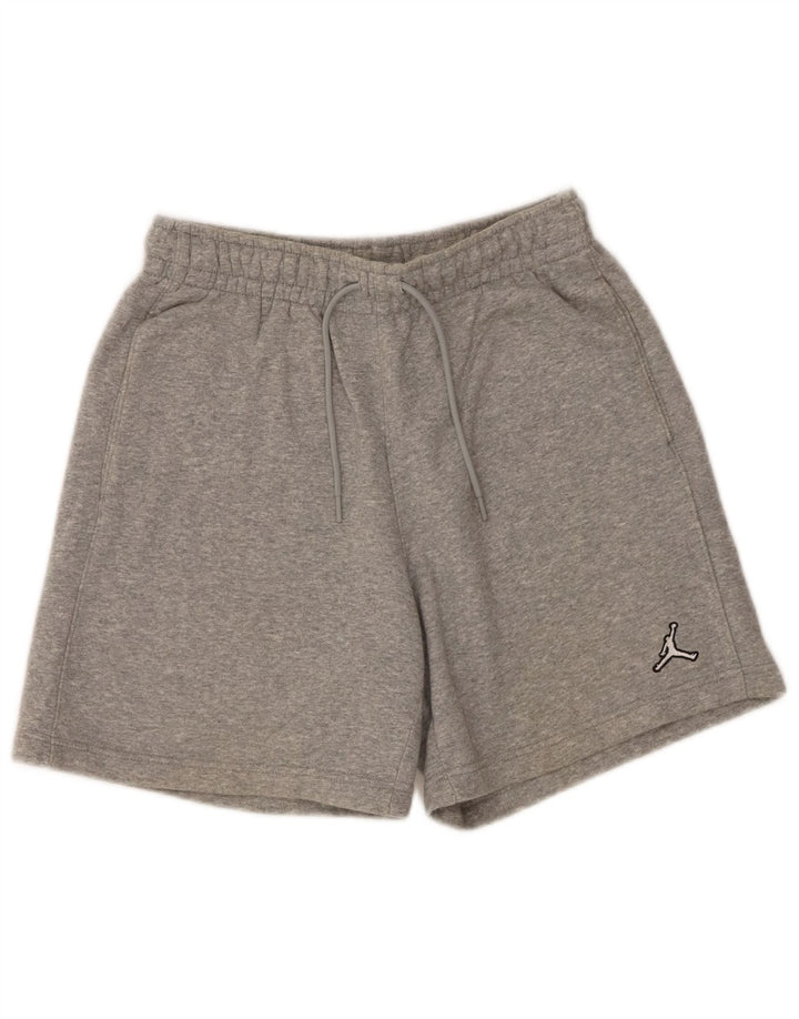Jordan Herren-Sportshorts, klein, grau gefleckte Baumwolle