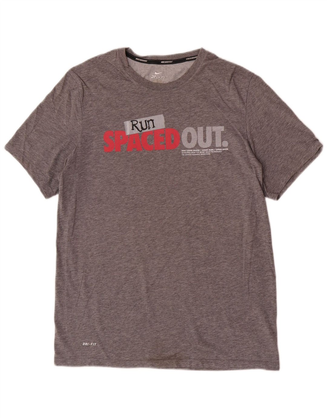 Nike Herren Dri Fit Graphic T-Shirt-Oberteil aus mittelgrauer Baumwolle