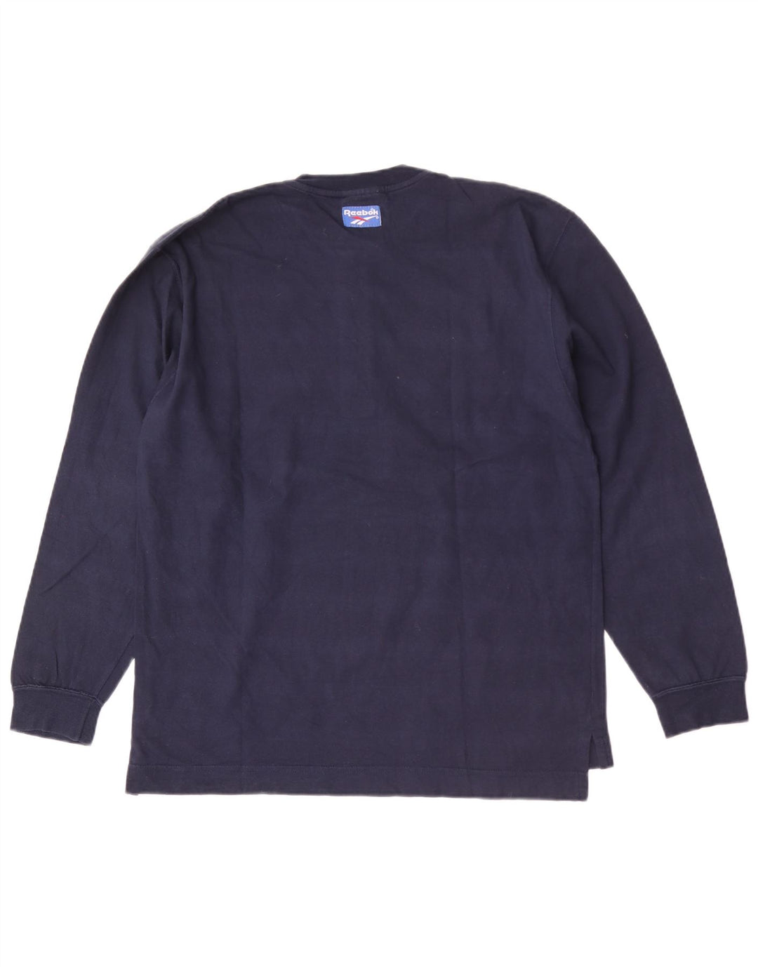Reebok Herren-Top, langärmelig, klein, marineblau, Baumwolle