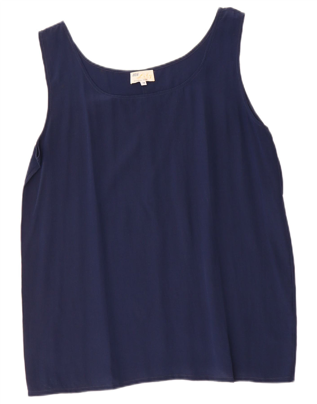 Vintage Damen Weste Top UK 14 Medium Marineblau