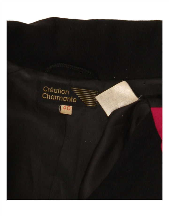 VINTAGE Womens Oversized Poncho Coat EU 40 Medium Pink Colourblock Wool Vintage Vintage and Second-Hand Vintage from Messina Hembry 