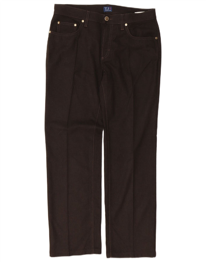 Trussardi Damen-Freizeithose, gerade, W28, L29, braun, Polyester