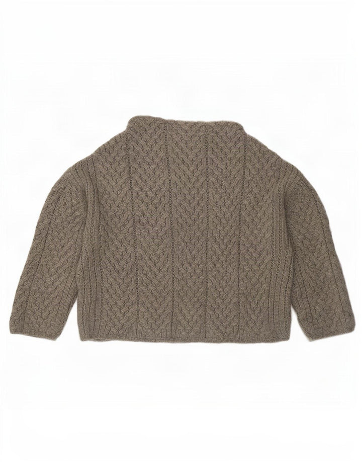 Zara Damen-Pullover, übergroß, kurz geschnitten, Rollkragenpullover, Gr. 10, Größe S, Grau