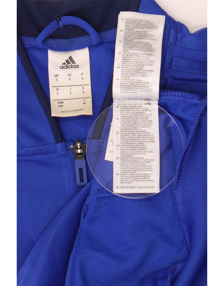 Adidas Herren-Trainingsanzug, Top-Jacke, klein, blau, Polyester