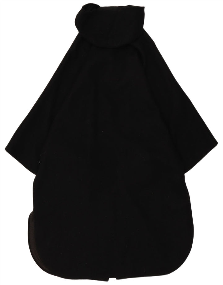 Vintage Damen Poncho-Mantel mit Kapuze, Einheitsgröße, Schwarz