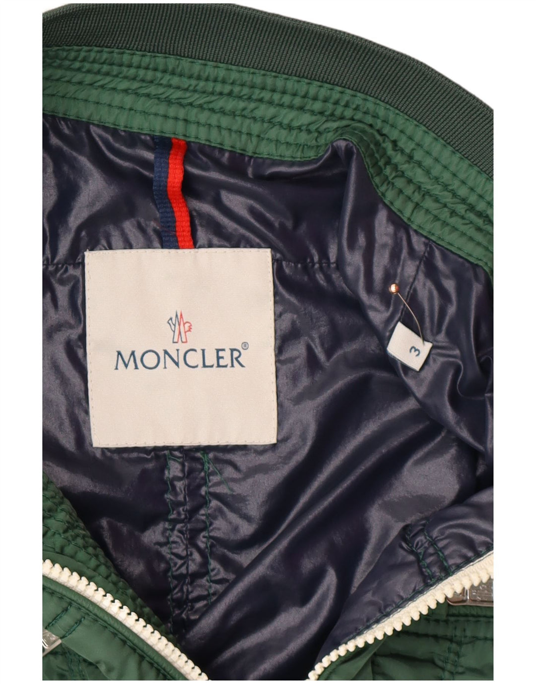 MONCLER Herren Bomberjacke Größe 3 Groß Grün Modern