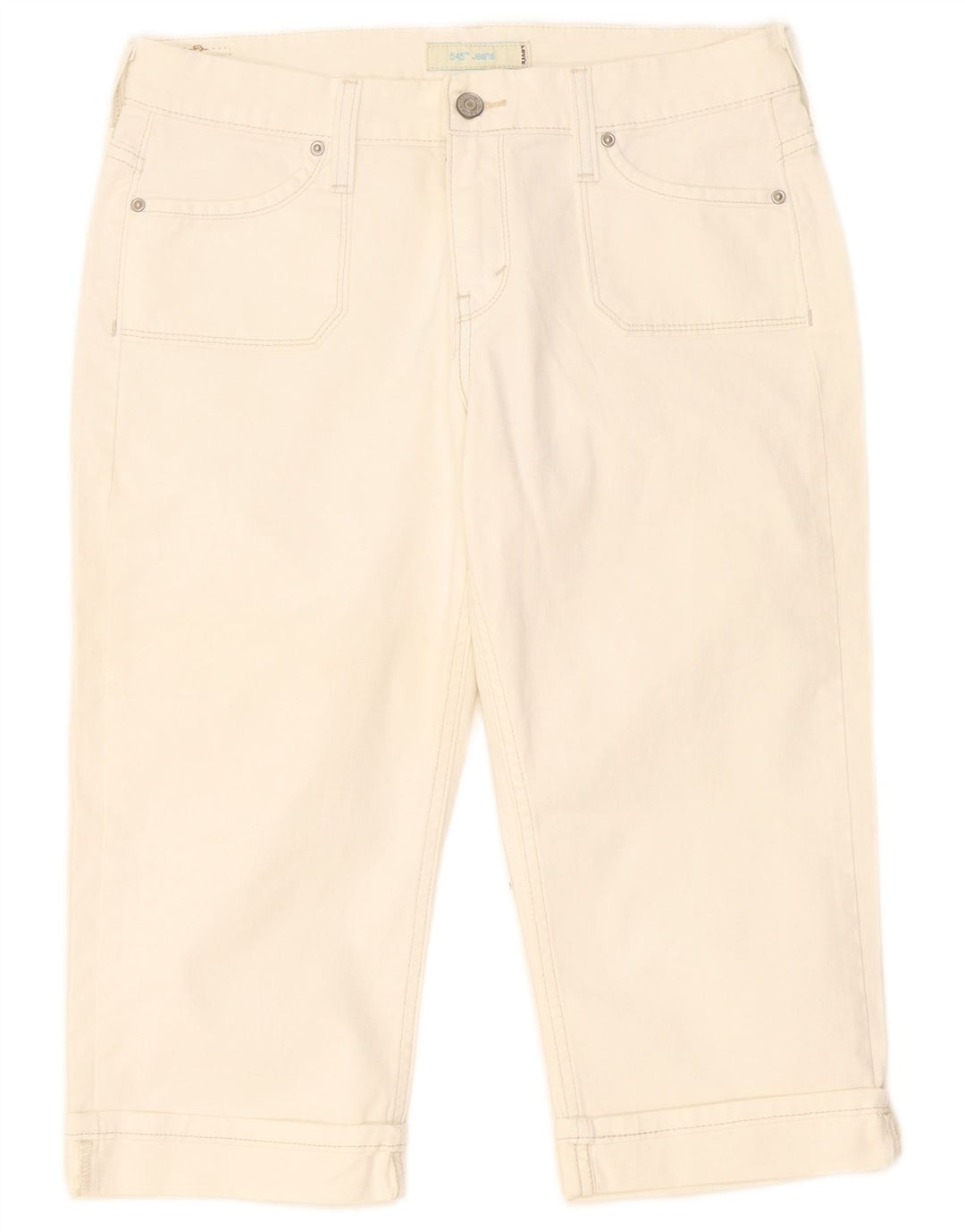 Levi's Damen Denim-Bermudashorts US 8 Medium W32 Weiße Baumwolle