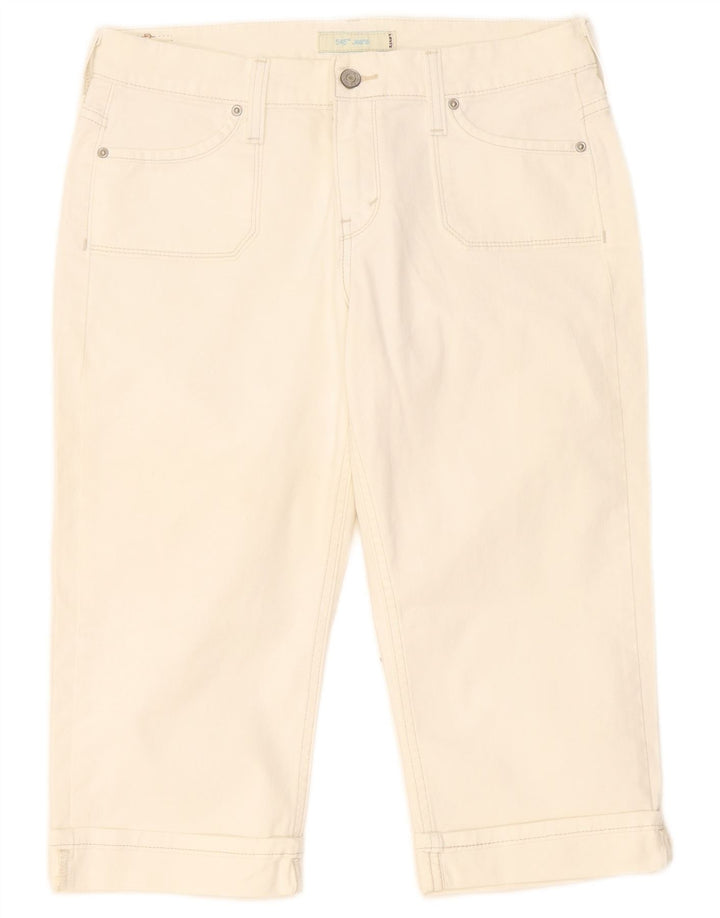 Levi's Damen Denim-Bermudashorts US 8 Medium W32 Weiße Baumwolle