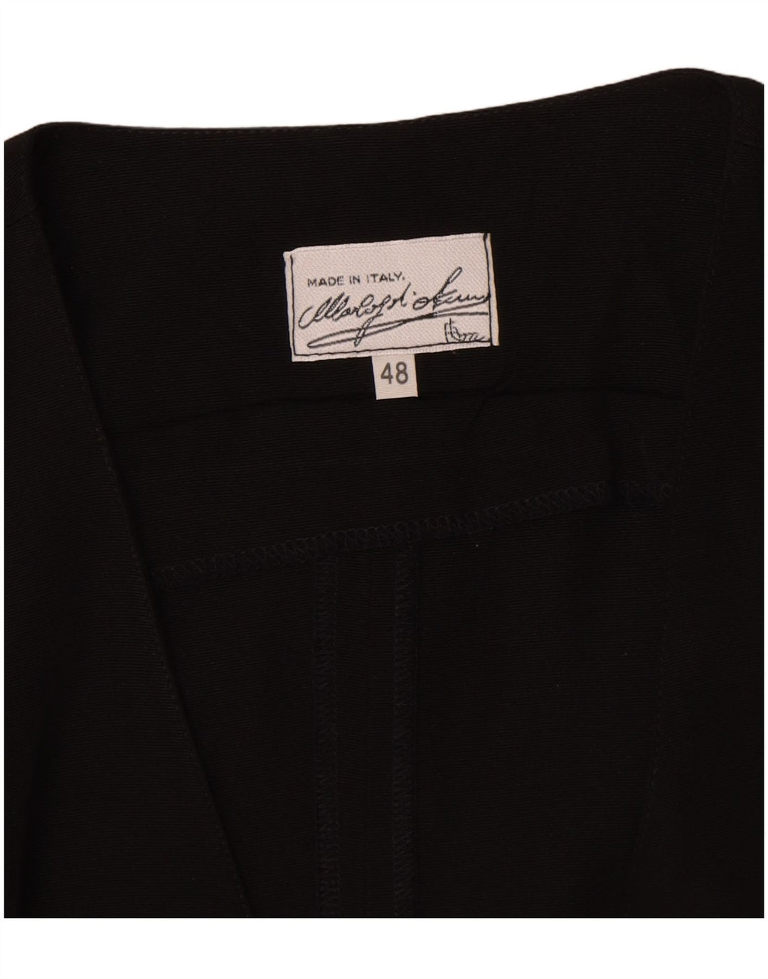 Vintage Damen 3 Knopf Kurzarm Blazer Jacke IT 48 XL Schwarz Polka Dot