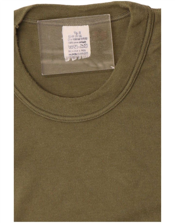 Vintage Herren T-Shirt Top Medium Khaki Baumwolle