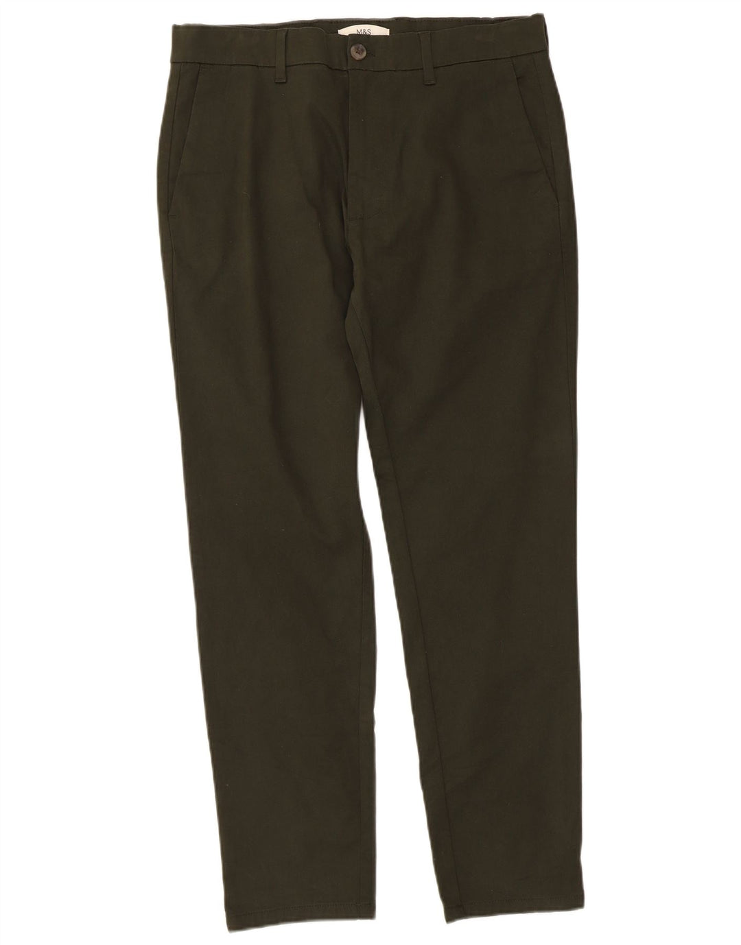 Marks & Spencer Slim Chino-Hose für Herren, W32, L29, Khaki, Baumwolle