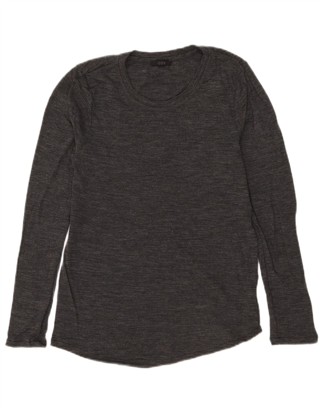 Cos Damen-Pullover mit Rundhalsausschnitt, Gr. 14, große graue Wolle