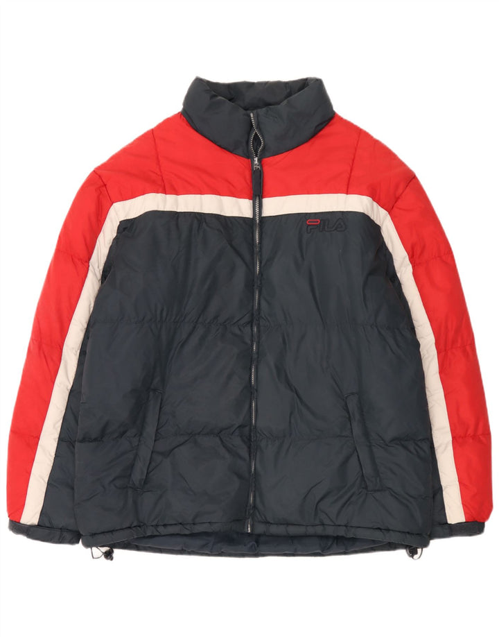 Fila Herren Wattierte Jacke IT 56 XL Marineblau Farbblock