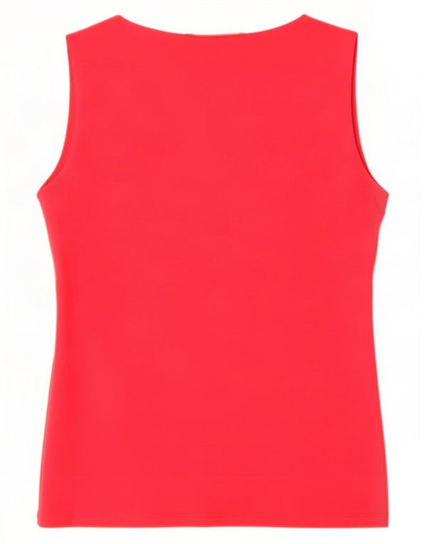 Zara Damen Weste Top UK 14 Large Rot Polyamid
