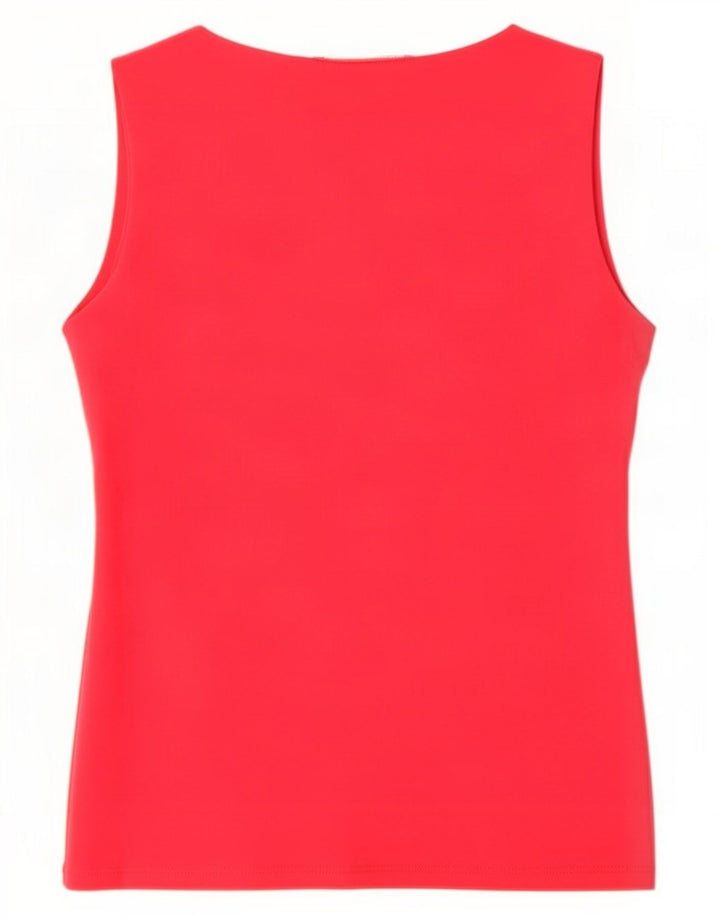 Zara Damen Weste Top UK 14 Large Rot Polyamid